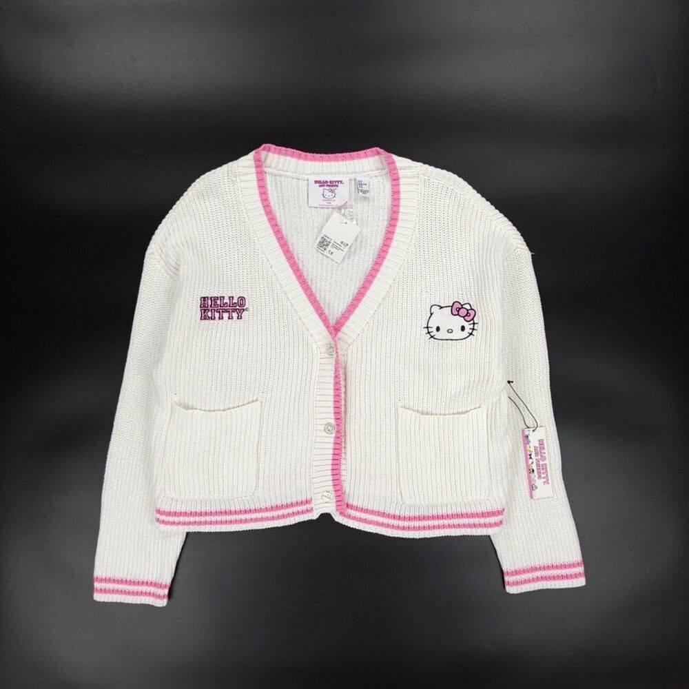 NWT Hello Kitty Cardigan Lolita Kidcore Twee Happycore Preppy Soft Girl Academia